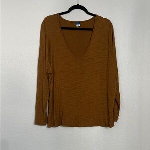 Old Navy Brown V-Neck Blouse